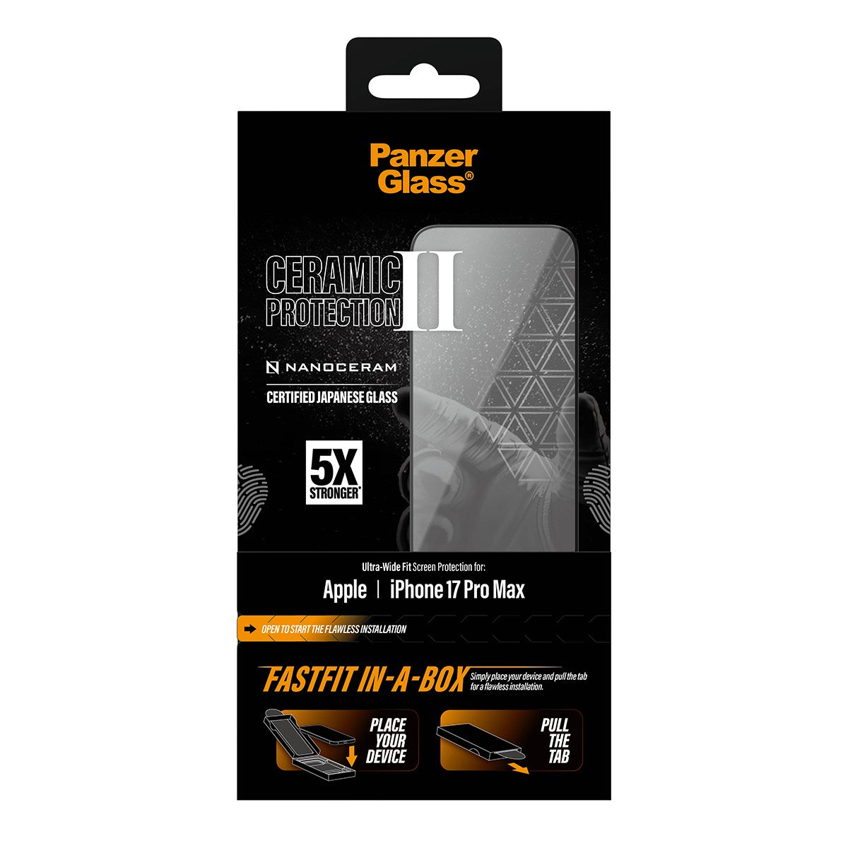 PanzerGlass® Ceramic Displayschutz iPhone 17 Pro Max | Ultra-Wide Fit m. FASTFIT IN-A-BOX